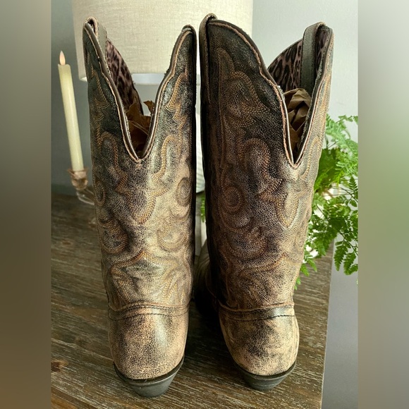 Laredo Womens 10M Access Cowgirl Boots Distressed Leather-Rock the South Boots - Picture 5 of 7